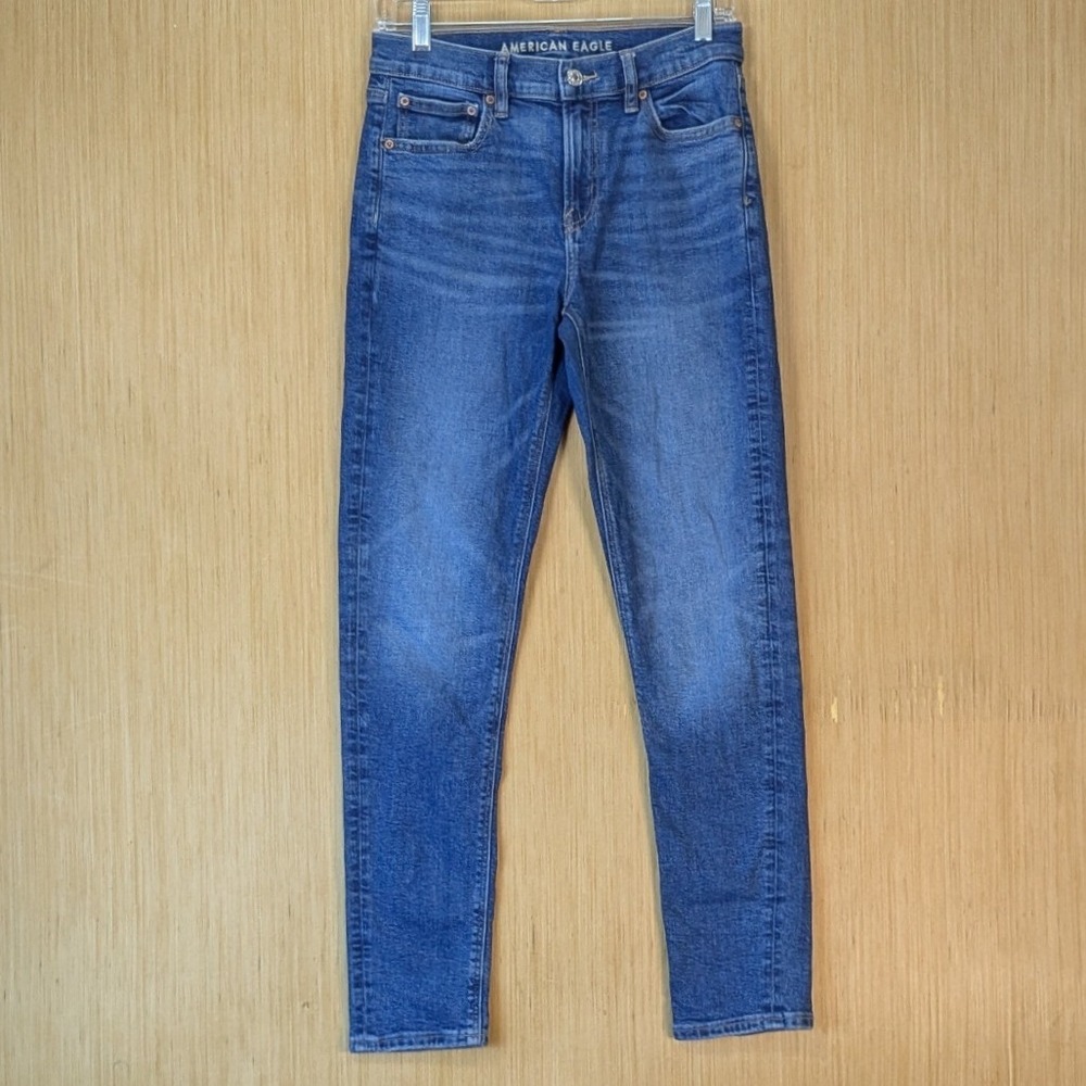 American Eagle 90s Skinny Minimalist Jeans Womens 4 Regular Blue Stretch Denim
